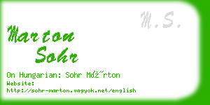 marton sohr business card